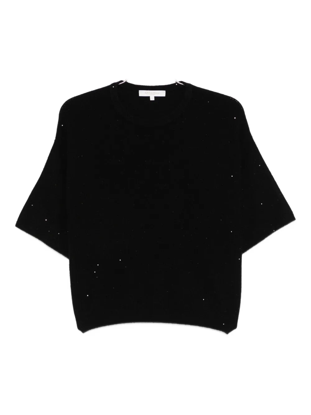 

Топ с короткими рукавами и пайетками Antonelli, черный