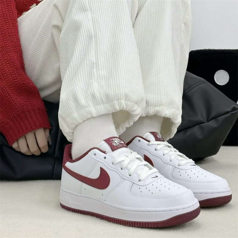 Nike Air Force 1 White Team Red GS, Белый Красный — фото 3