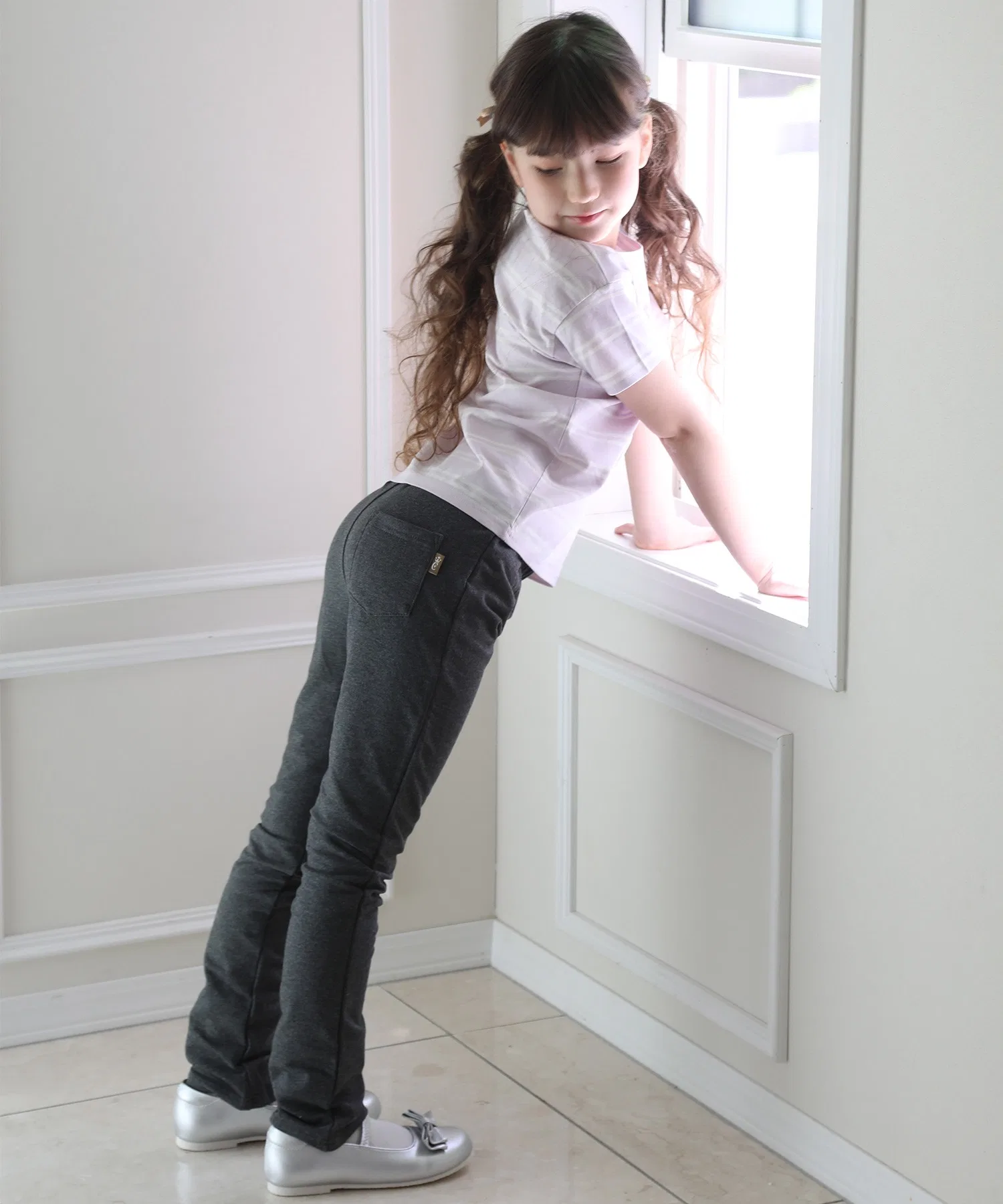 Детские стрейчевые брюки Catherine Cottage фиолетовые — фото 3