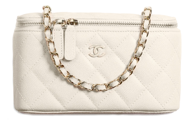 

CHANEL Сумка через плечо из телячьей кожи зернистой выделки женская белая