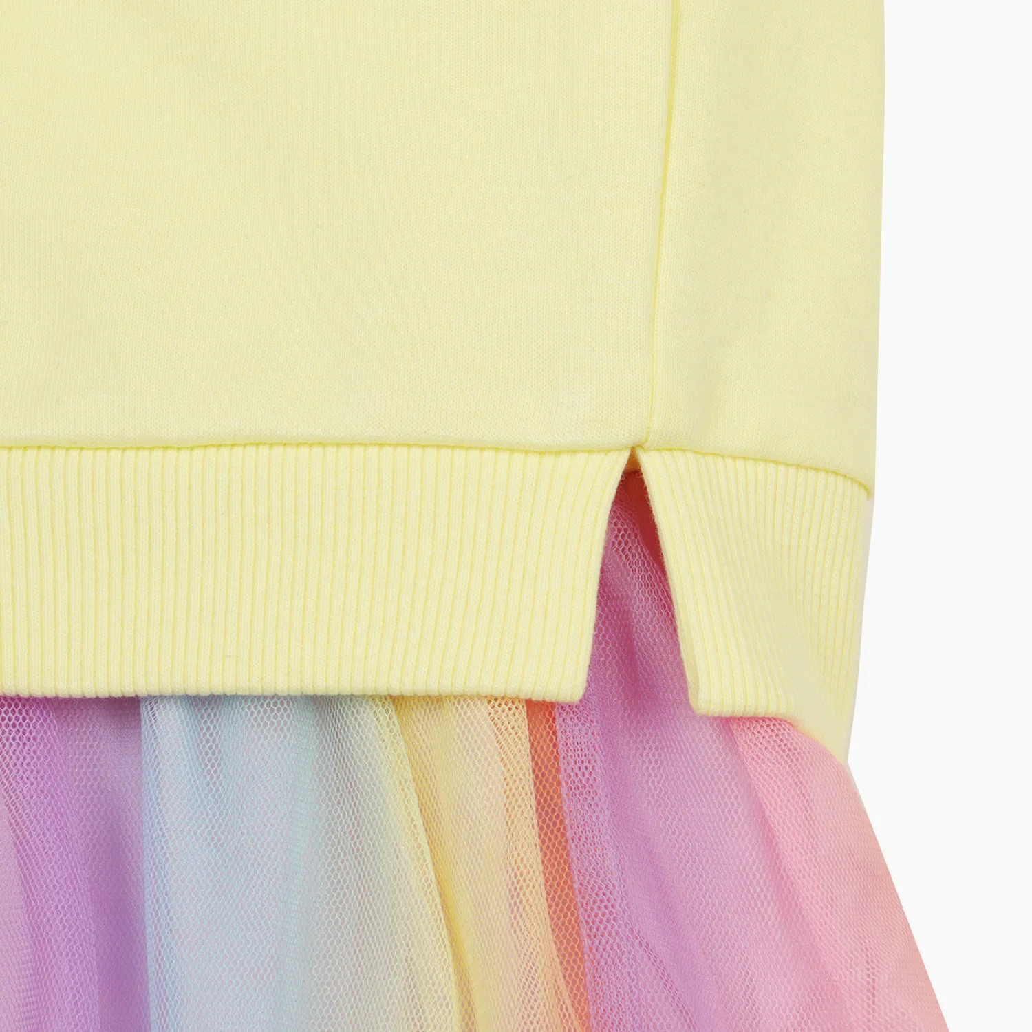 Детское жёлтое трикотажное платье с цветочным принтом от Benetton Kids — фото 3