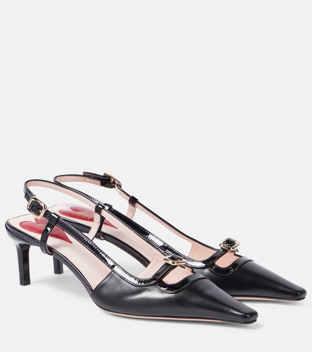 Туфли-лодочки Viv' Canard 55 из кожи с открытой пяткой Roger Vivier, черный
