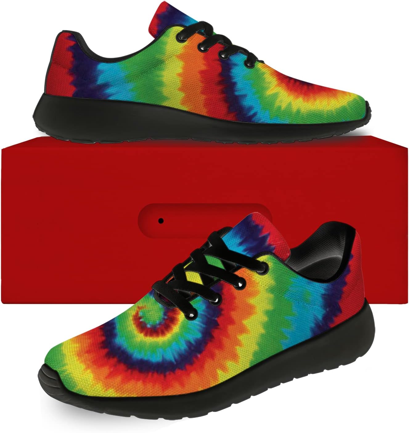 Кроссовки Horethy Tie Dye для женщин и мужчин, беговые кроссовки, женские и мужские прогулочные, теннисные кроссовки, удобные спортивные кроссовки для джоггинга, подарки, зеленый — фото 2