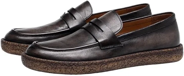 Мокасины кожаные Classic Loafer Flats, Black UOPYNE