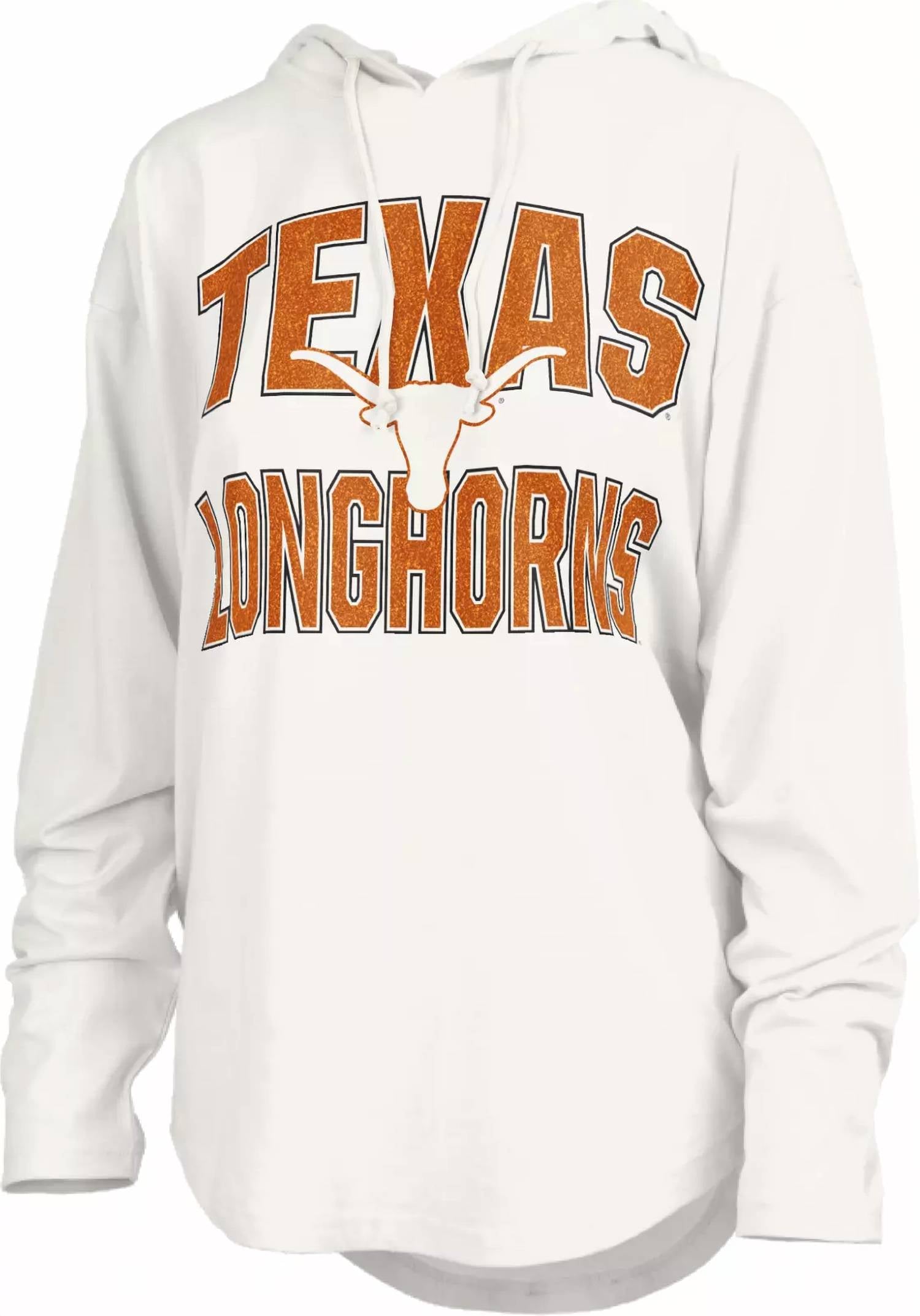 

Легкий топ с капюшоном Texas Longhorns "Maxima Glitter" белого цвета Pressbox