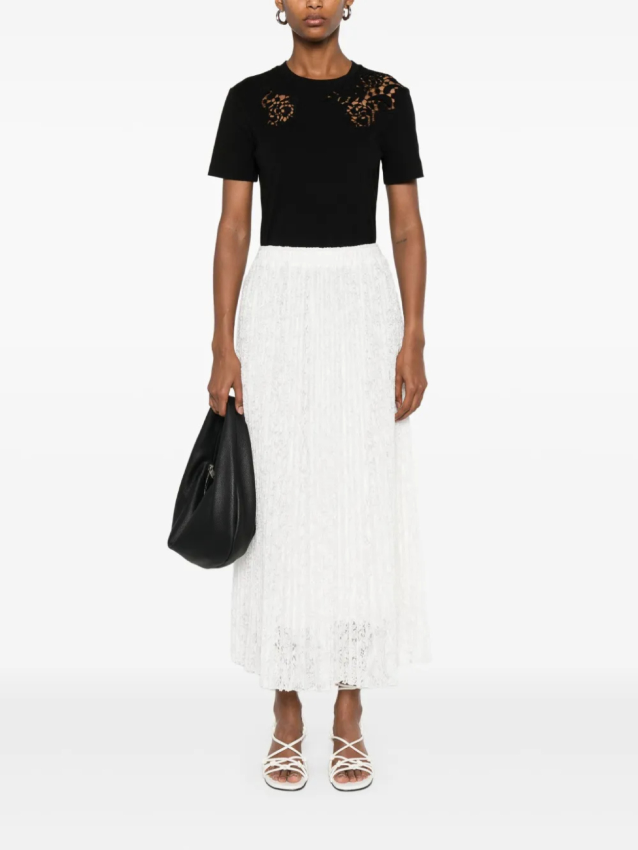 

Футболка Ermanno Scervino с гипюровым кружевом, черный