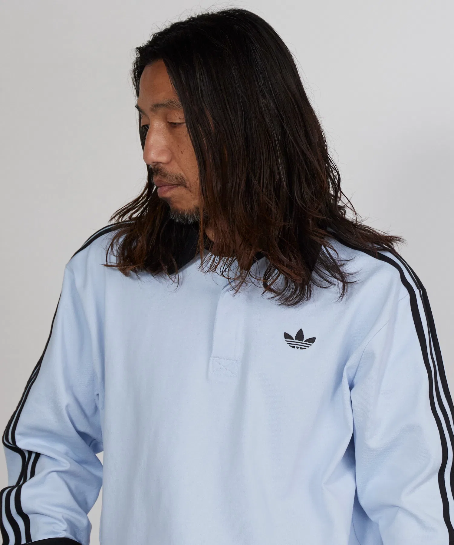 Поло-рубашка adidas Three Stripes Rugby с длинными рукавами, коллекция весна/лето 2026 — фото 3