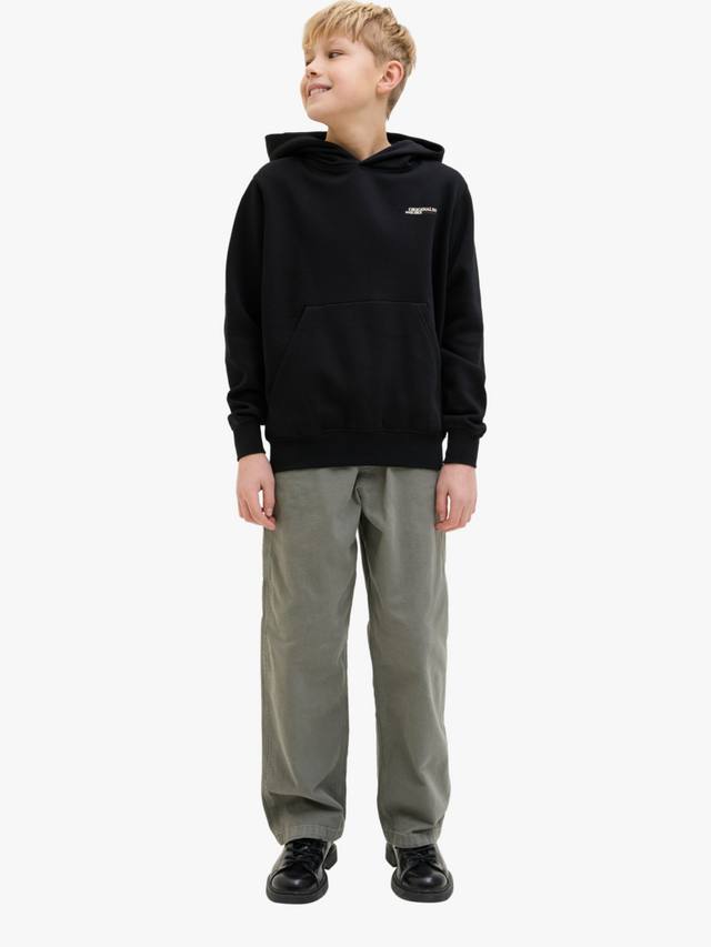 Детская худи из мягкой хлопковой ткани Jack & Jones, Black/Multi — фото 3