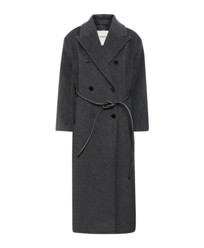 

Классическое темно-серое меланжевое пальто Soaked In Luxury, серый