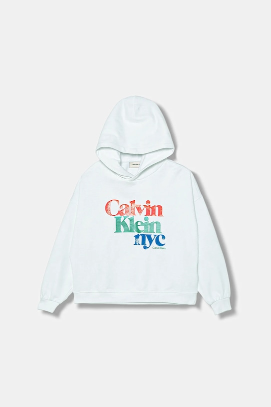 

Детская хлопковая толстовка Calvin Klein Jeans, белый