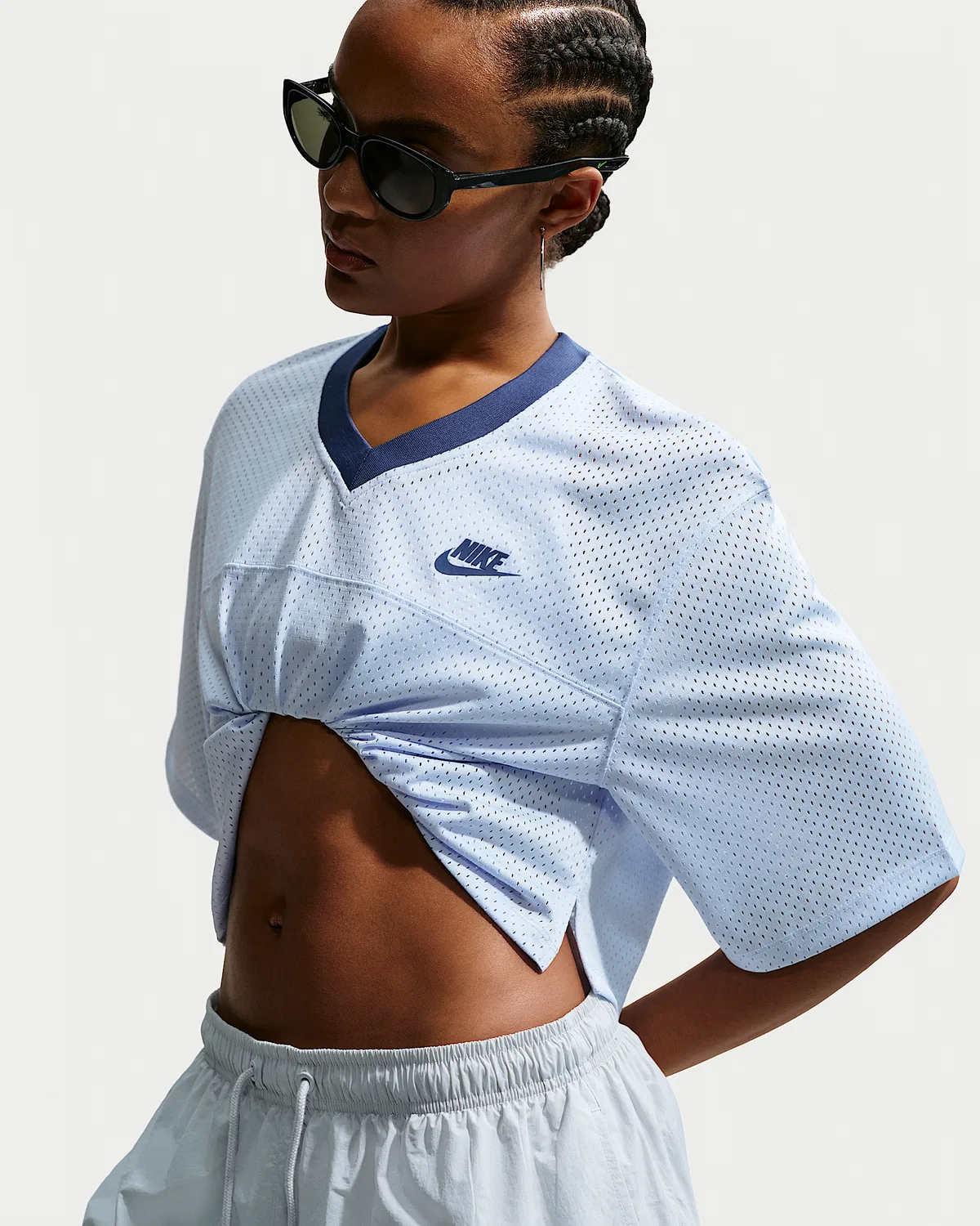 Женская оверсайз-куртка Heritage из сетки Nike Sportswear, Hydrogen Blue/Mystic Navy/Mystic Navy — фото 3