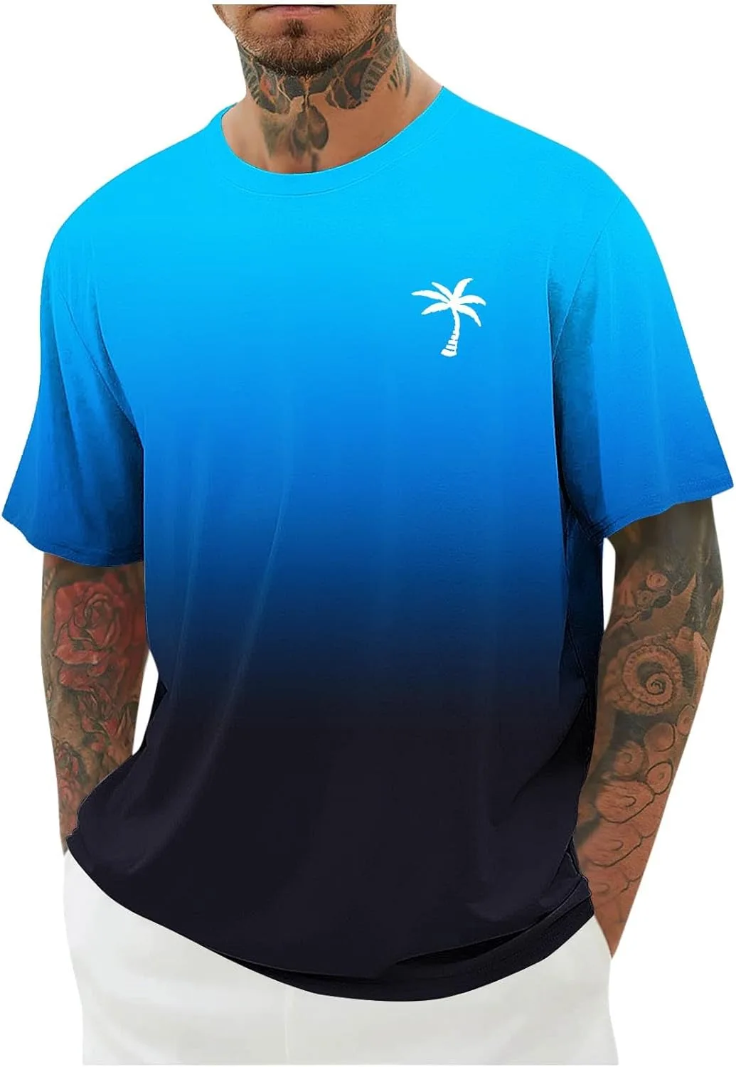 

Мужская футболка с коротким рукавом и круглым вырезом, свободного кроя, для тренировок QUNPIU