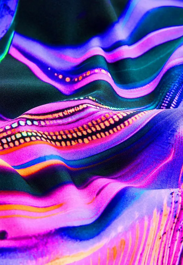 Купальник с двойными бретелями Next, Black Pink Purple Swirl — фото 3