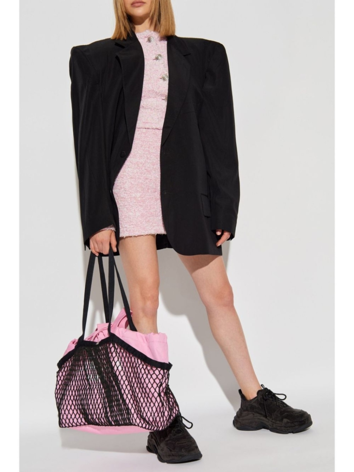 

Balenciaga мини-юбка из твида-букле, розовый