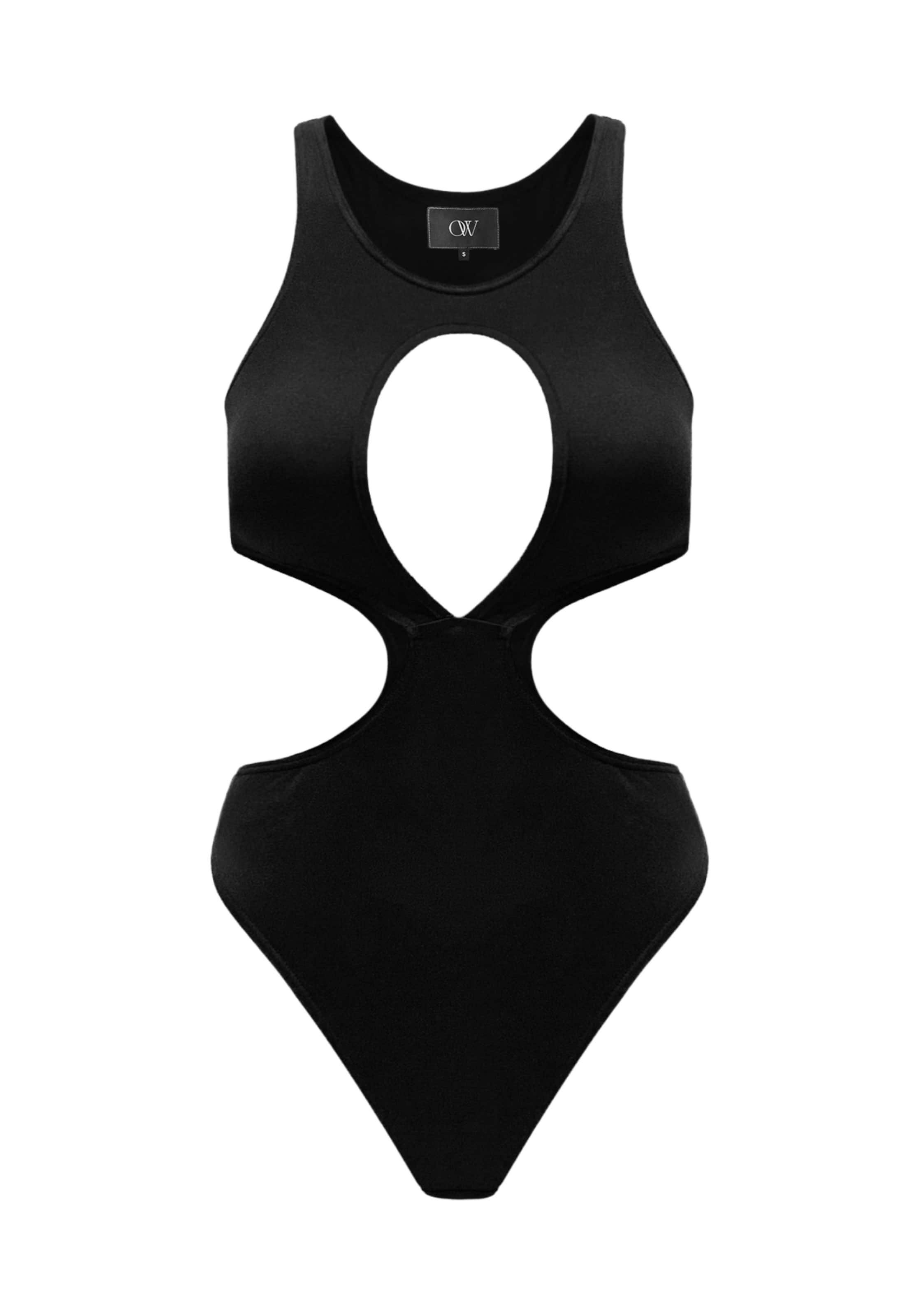 

OW Collection Боди-рубашка 'Billie' в черном цвете