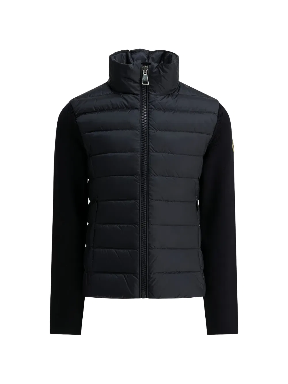 Стеганая куртка с нашивкой-логотипом Moncler Enfant, черный