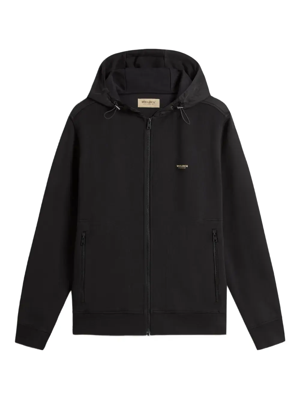 

Толстовка на молнии из комбинированных материалов Woolrich, черный