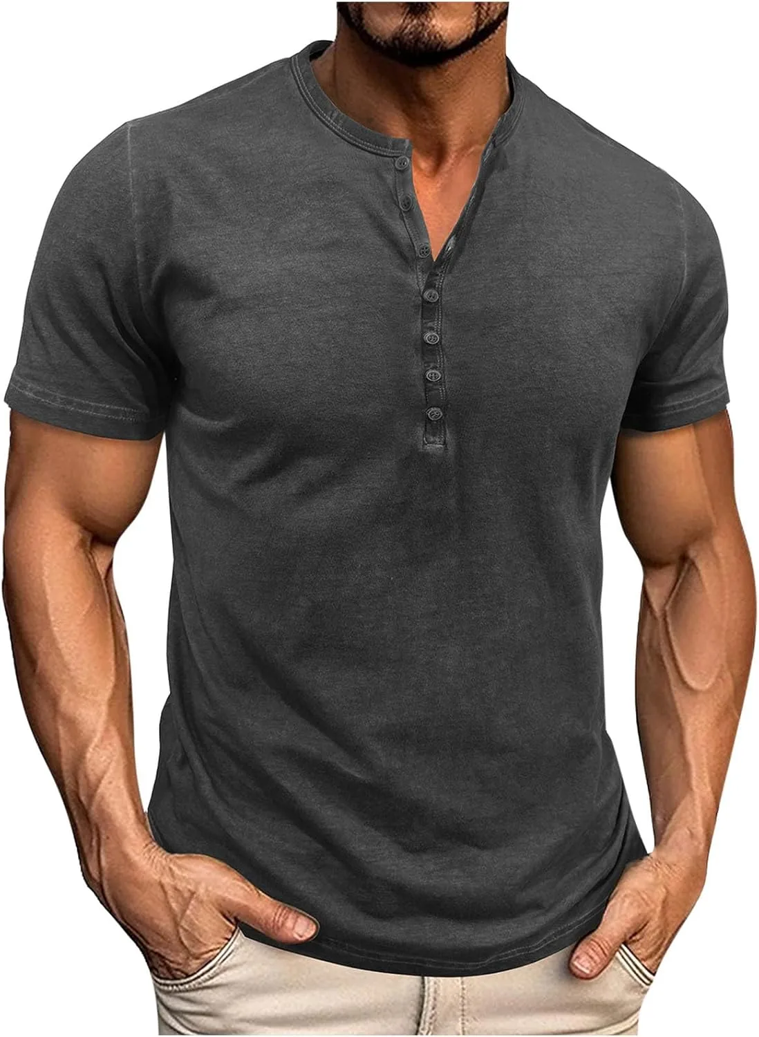 

Мужская футболка с коротким рукавом Beefy Muscle Basic Solid Color Juebong