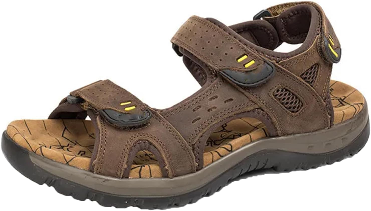 

Сандалии большого размера для мужчин, летние повседневные мужские обувь, пляжные сандалии Generic, темно-коричневый