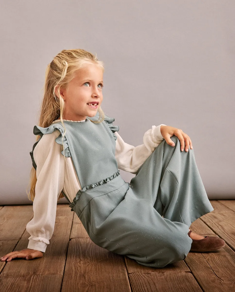 

Комбинезон из крепа с люрексом для девочки Coconut El Corte Inglés, серо-зеленый