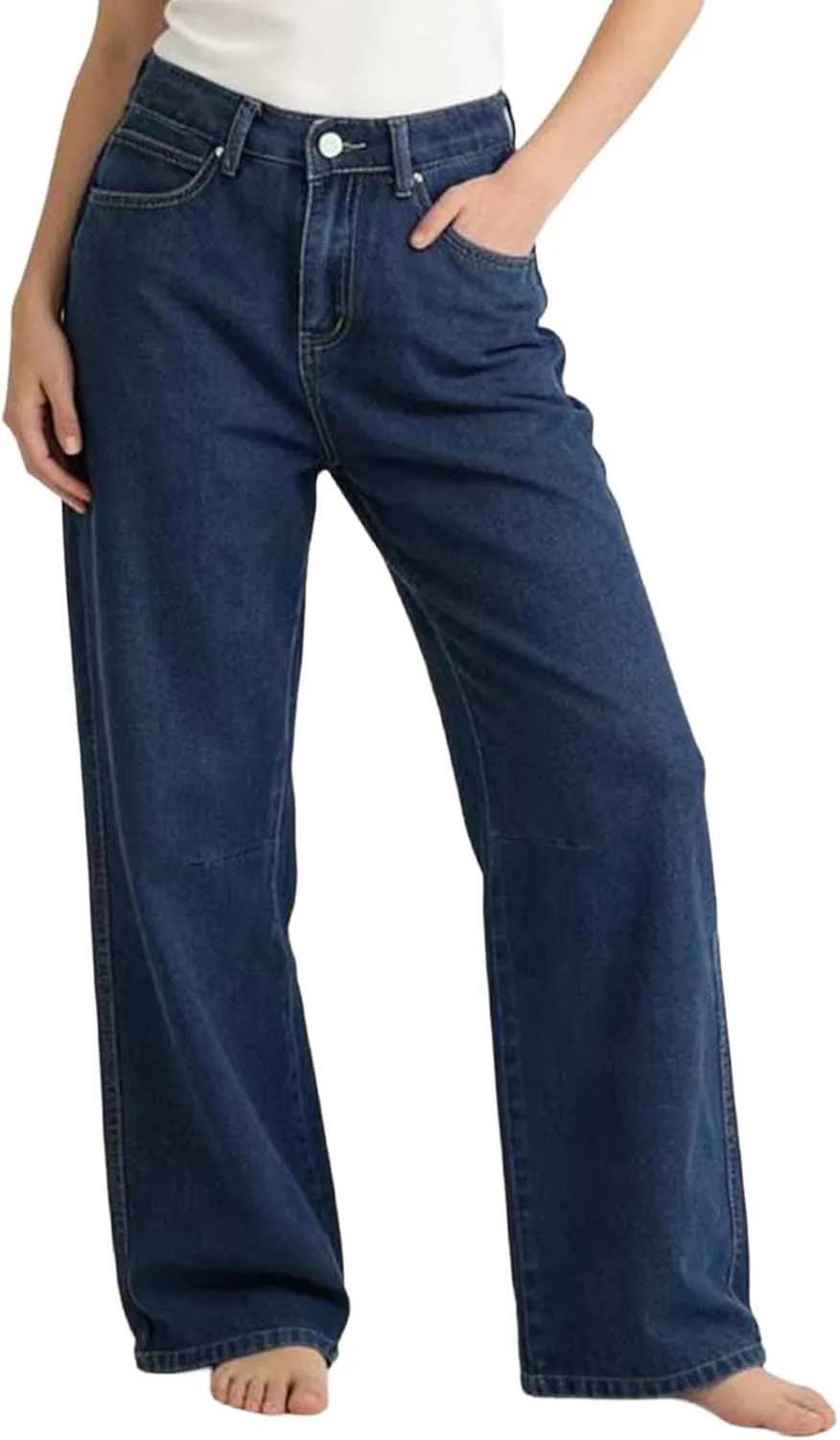 

Женские мешковатые джинсы mid low waist streetwear vintage wide leg BEIBEINOYA