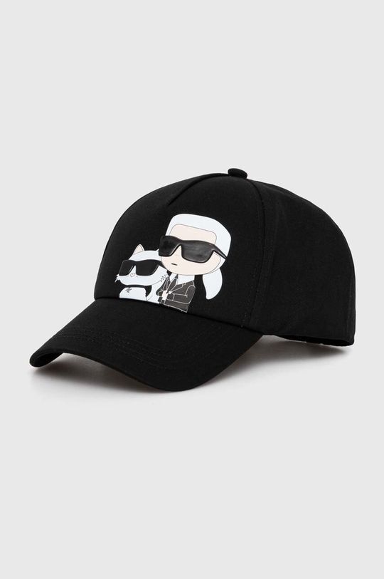 

Хлопковая бейсболка Karl Lagerfeld, черный