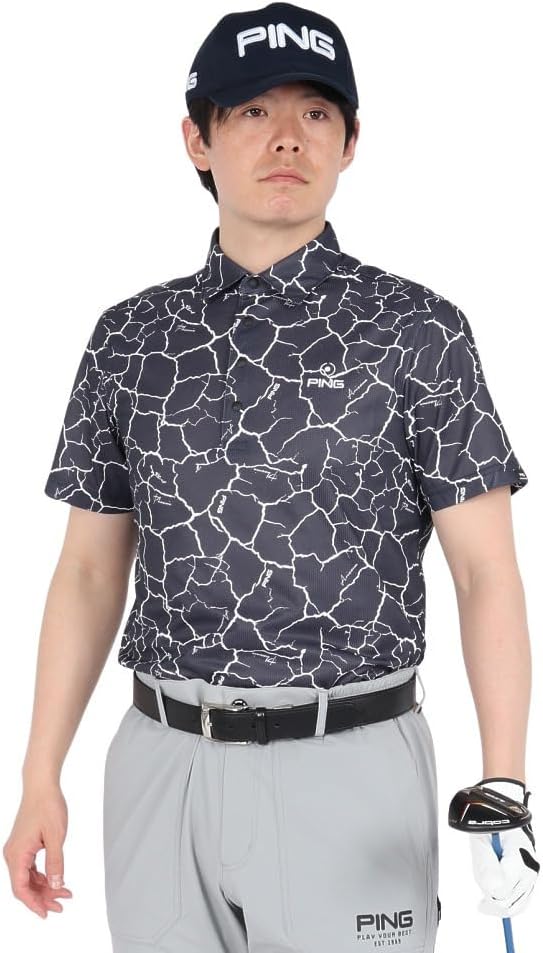 

Мужская поло-рубашка Ping с коротким рукавом (водоотводящая, с защитой от УФ-излучения) / для гольфа / 621-5160307, черный