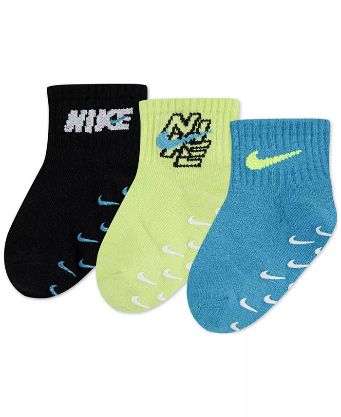 

Носки с прорезиненной подошвой Baby Boy Rhythm Rush, 3 пары Nike, серый