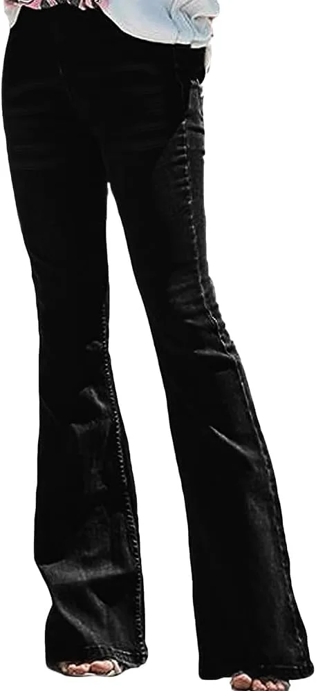 

TIAFORD женские джинсы-клеш с высокой талией и широкими штанинами