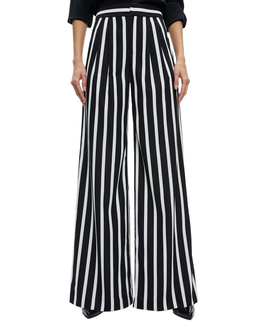 

alice + olivia Широкие брюки с высокой посадкой Pompey, черный