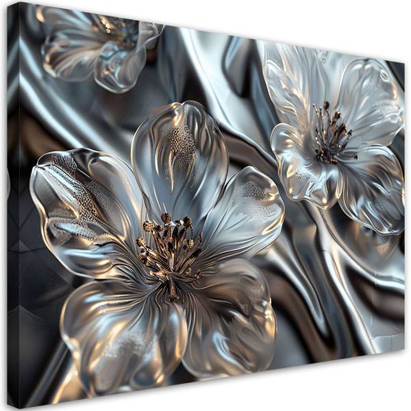 

Картина арт-принт KUNSTLOFT Silver Prism Blossoms, белый