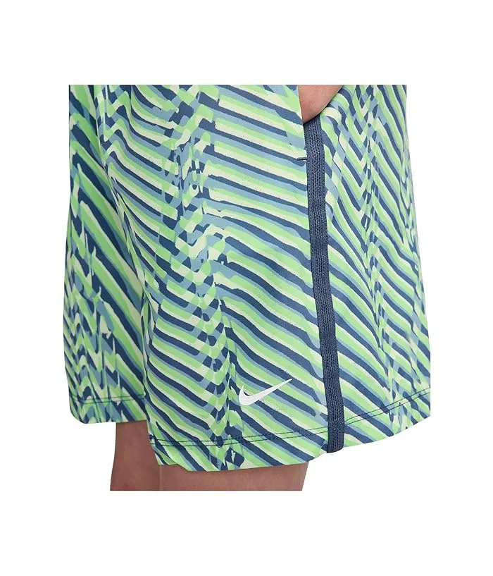 Шорты Nike Kids Dri-FIT Multi Short Woven Bold, Light Liquid Lime/Mystic Navy/White — фото 4