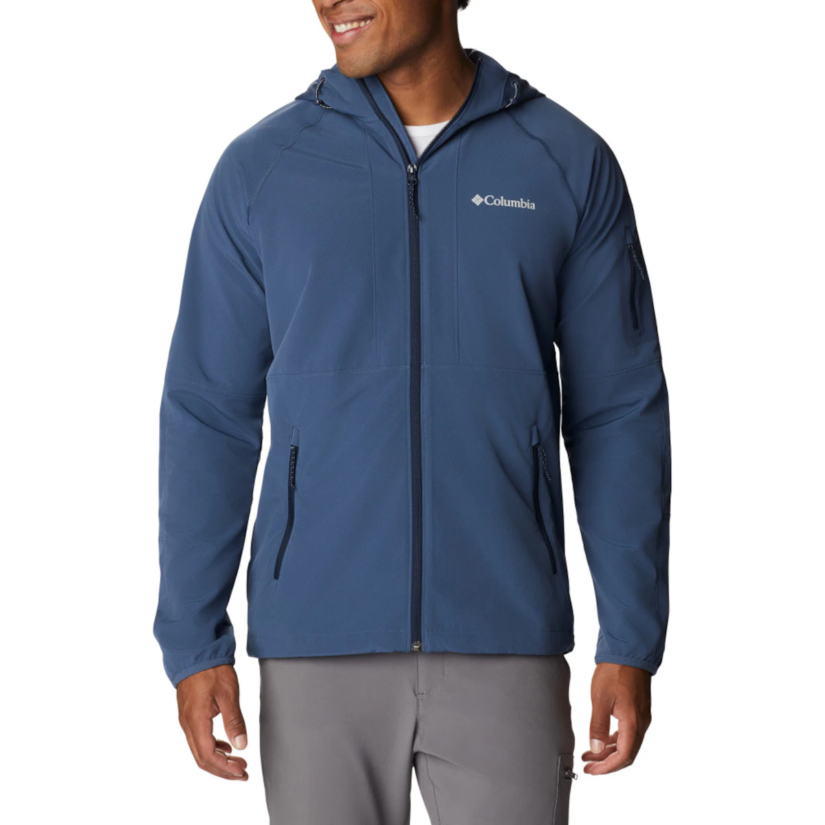 

Мужская куртка Columbia Tall Heights Softshell с капюшоном, серебристо-голубой