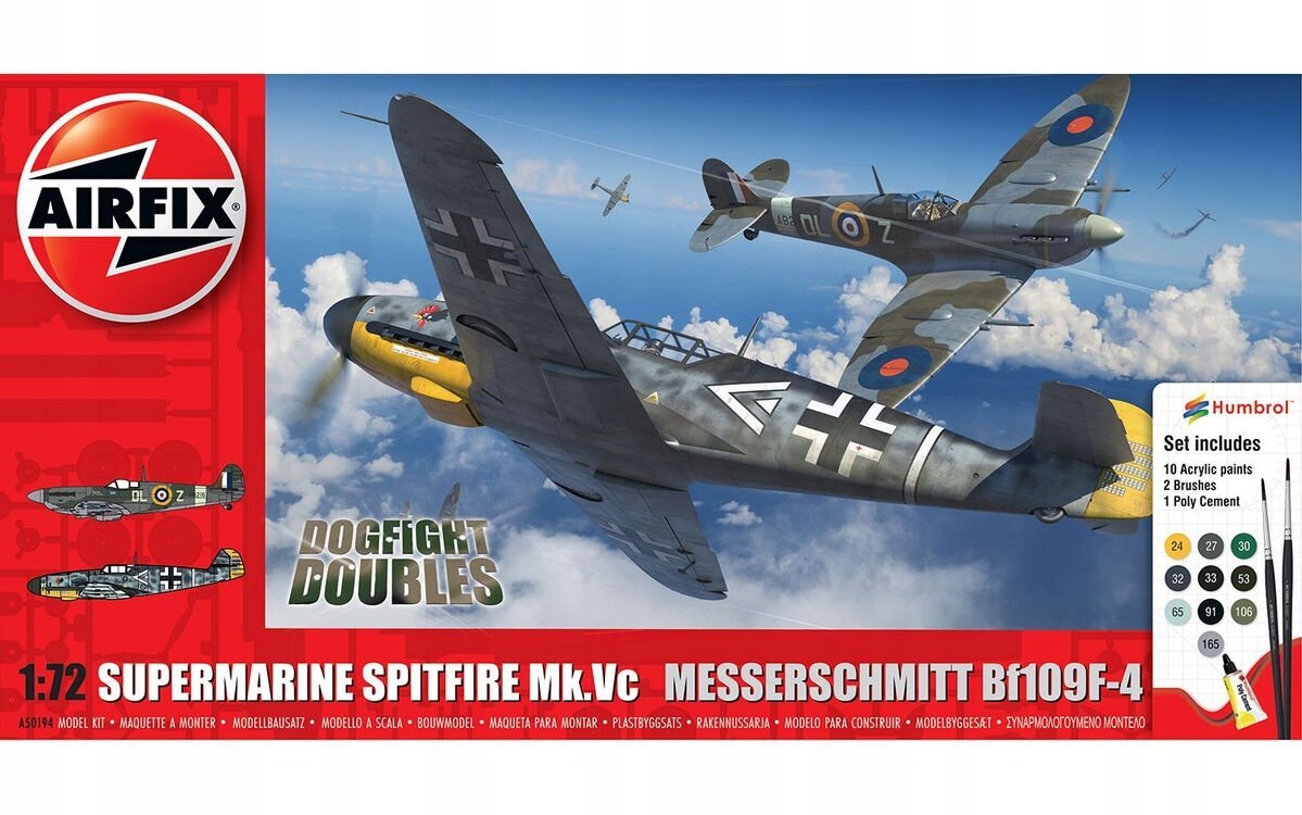 

Supermarine Spitfire Mk.Vc и Messerschmitt Bf-109 F-4, авиафикс 50194 Airfix