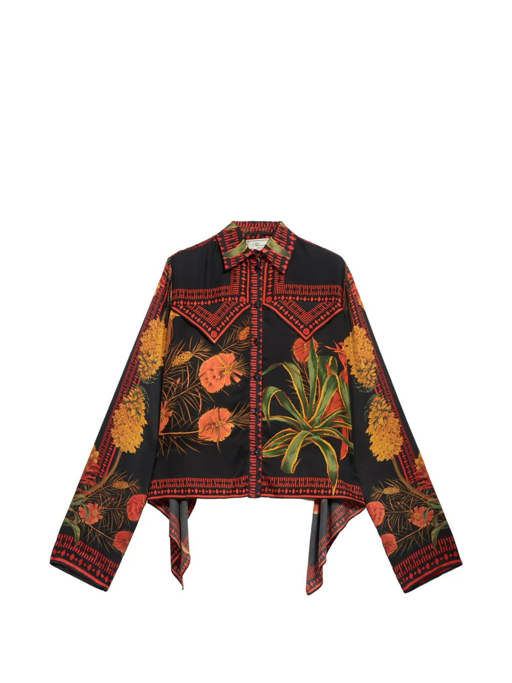 

Рубашка из твила с принтом «фуляр» BLUMARINE, черный