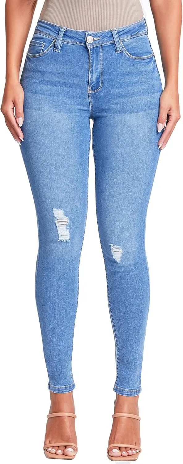 

YMI Women's Basic 1-Button High-Rise Skinny Jean из переработанных волокон