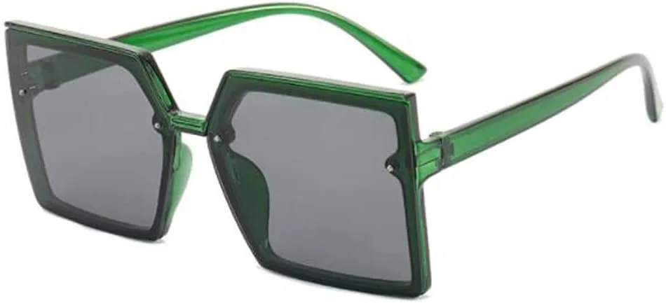 

Солнцезащитные очки Square Copy для женщин и мужчин, крупная оправа, защита от УФ-излучения (прозрачные, зеленые, серые с блестками) Weloveushop, Gray,green