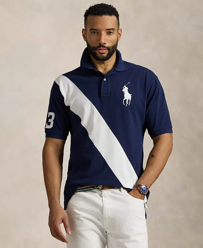 

Мужская поло с сетчатыми вставками Big Pony (размеры Big & Tall) Polo Ralph Lauren, синий