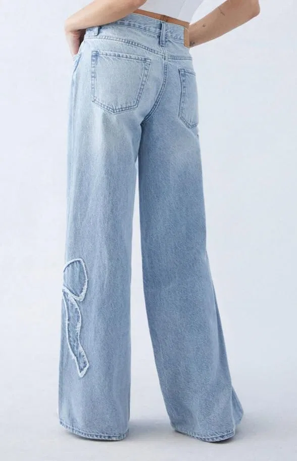Джинсы с бантом, Summer Denim, синий — фото 3