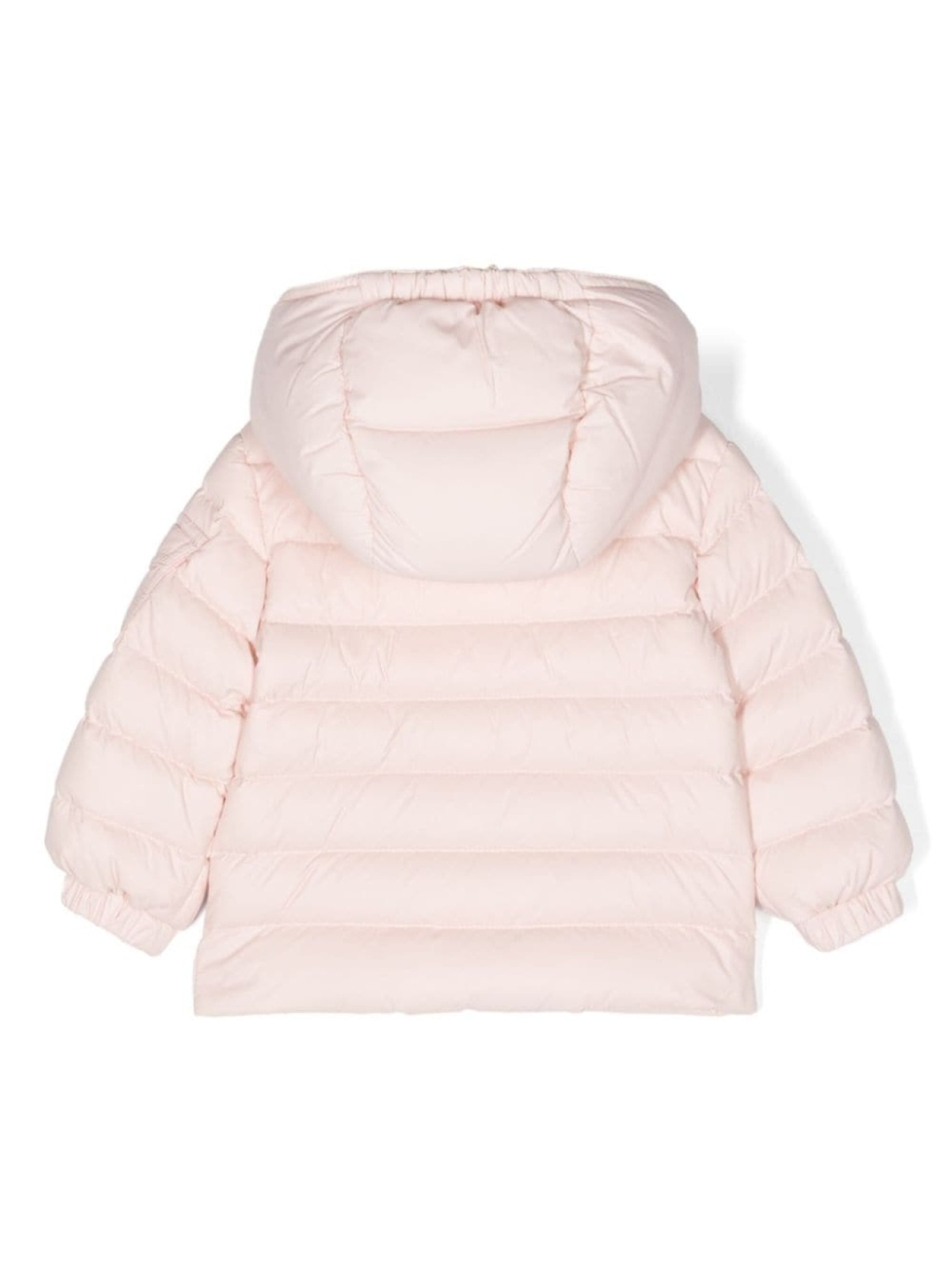 Moncler Enfant пуховик с капюшоном и нашивкой-логотипом, розовый — фото 2