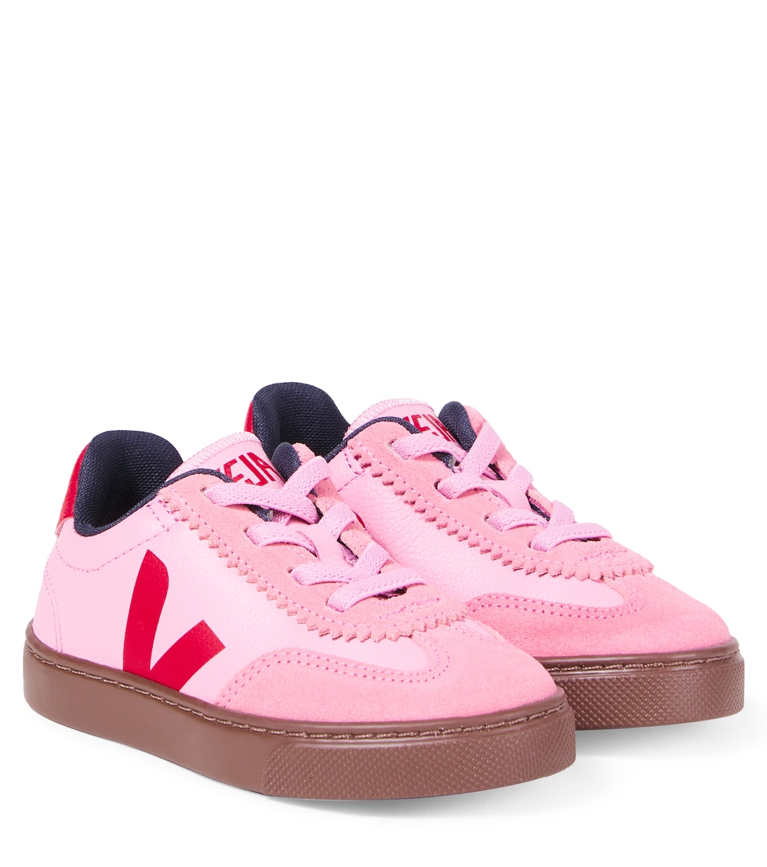 

Кроссовки Volley из кожи с замшевой отделкой Veja Kids, Guimave_Pekin_Bark