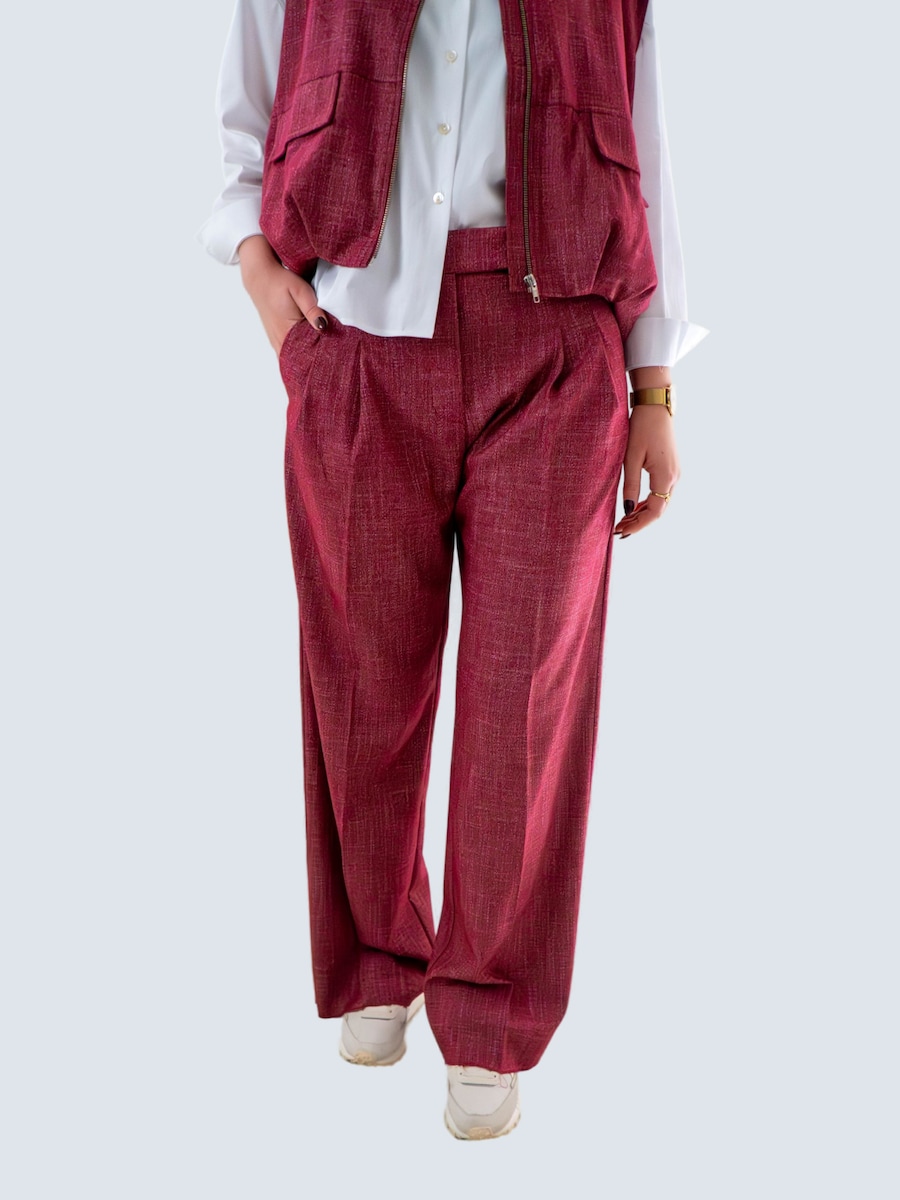 

Широкие брюки со складками спереди WEARABLE STORIES Daria, красный