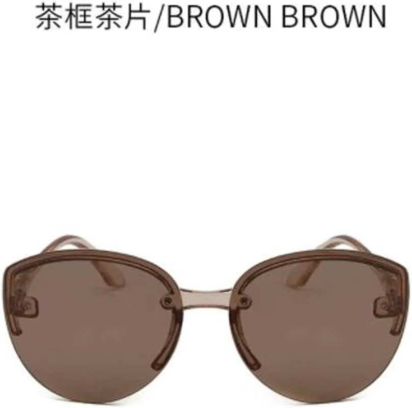 

Солнцезащитные очки в полуободковой оправе для женщин, ретро-очки для пляжа, солнцезащитные очки для активного отдыха на солнце Weloveushop, Tea Frame Tea Flakes