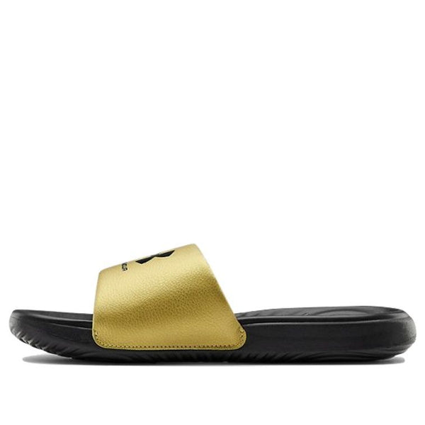 Тапочки ansa fixed slides 'black metallic gold' Under Armour, золотой