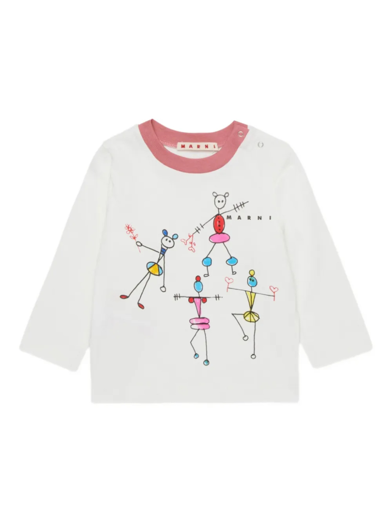

Футболка Marni Kids с графическим принтом, белый