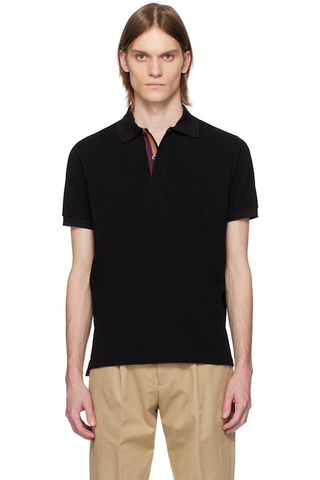 

Поло с полосатой планкой Artist Paul Smith, черный