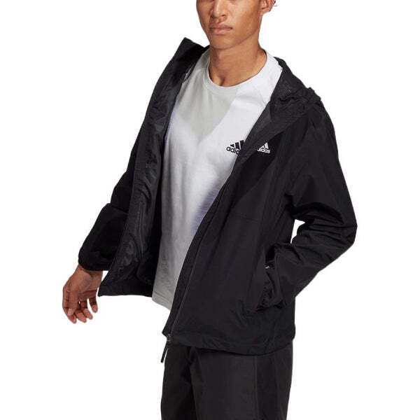 Куртка Men's adidas Solid Color Logo Athleisure Casual Sports Hooded Jacket Black, мультиколор — фото 4