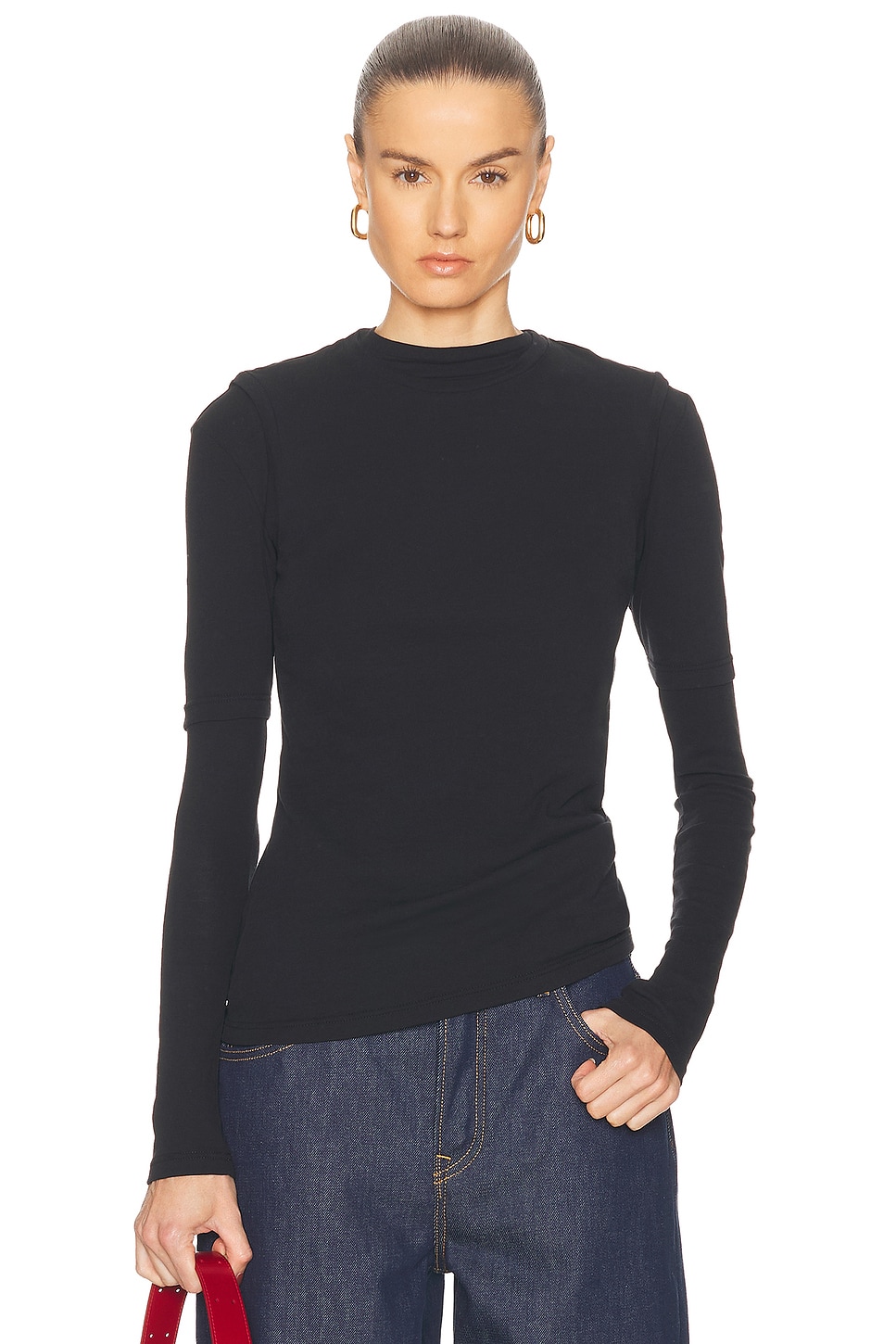 

Набо 3 предмета: топ, футболка и лонгслив Jil Sander, Black