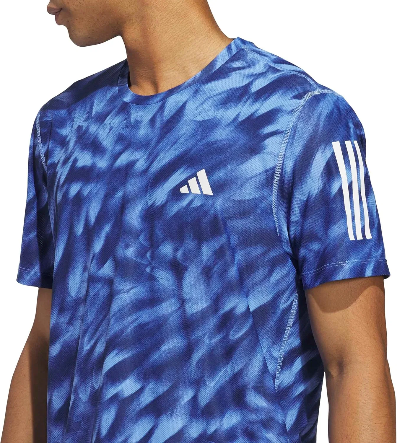 Футболка Adidas Men's Own The Run All Over Printed, синий/темно-синий — фото 3