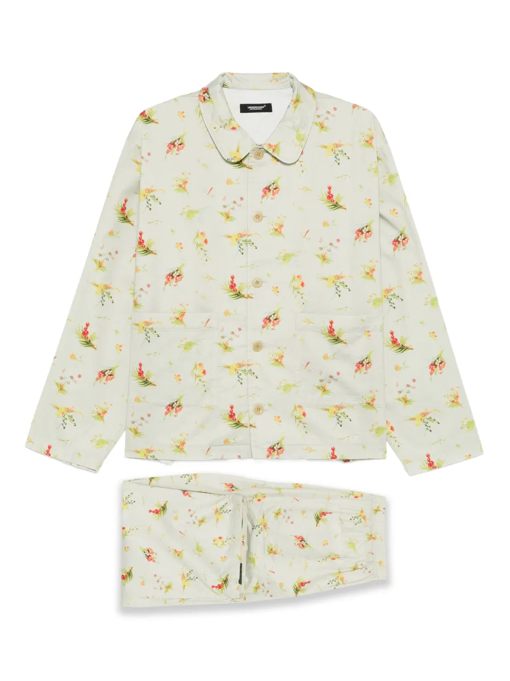 

Комплект из рубашки и брюк с цветочным узором Undercover, зеленый
